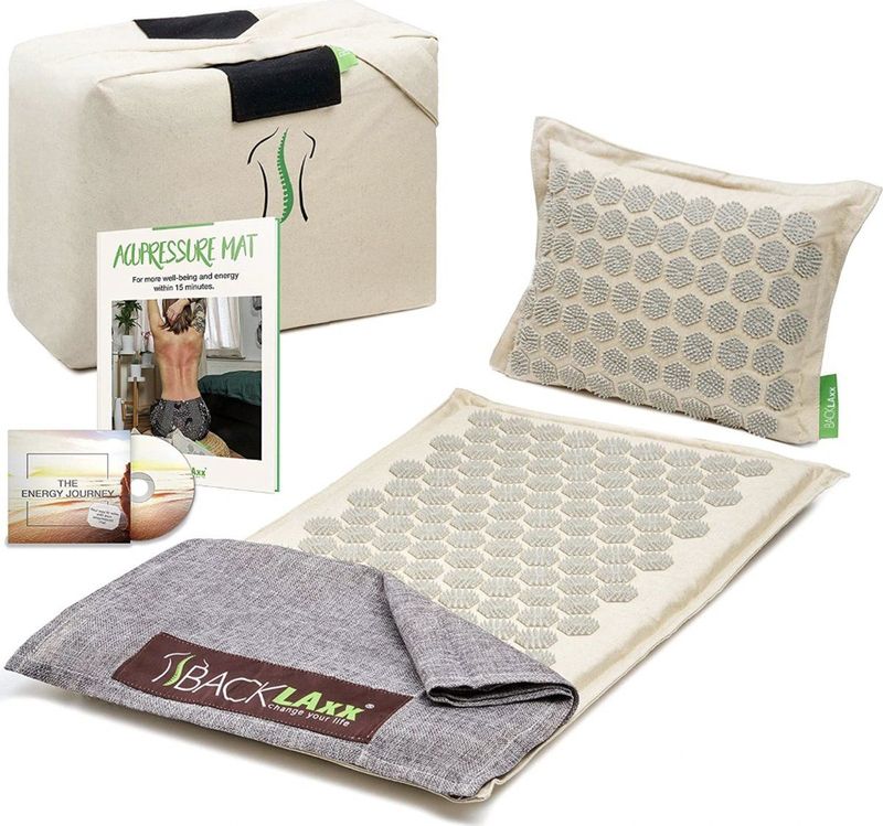 BACKLAxx - Acupressure Mat en Kussen Set - Acupressuur Mat voor Massage - Spijkermat