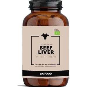 Big Food - Biologische Runderlever - 500mg - 180 caps - Gevriesdroogd