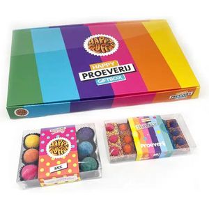 Chocolade giftbox – Happy Proeverij – Chocoladetruffel / Chocoladereep mix