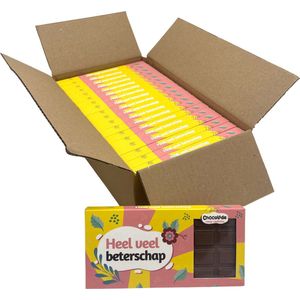 Chocoladereep Cadeau - ""Heel Veel Beterschap"" in 18 repen bulkverpakking