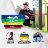Resistance band - VirtuFit Weerstandsband Pro - Fitness Elastiek - Sterk (45 mm) - Groen