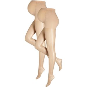 Whkmp's Own Zwangerschapspanty 15 Denier set van 2-beige