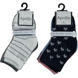 Apollo Sokken - set van 6 Zwart/Grijs/Blauw/Roze