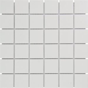 The Mosaic Factory Barcelona mozaïektegel 4.8x4.8x0.6cm wandtegel voor binnen en buiten vierkant Keramiek Extra Wit
