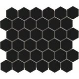 The Mosaic Factory Barcelona mozaïektegel 5.1x5.9x0.6cm voor wand voor binnen en buiten geglazuurd keramiek zwart