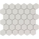 The Mosaic Factory Barcelona mozaïektegel 5.1x5.9x0.6cm voor wand en vloer voor binnen en buiten Zeshoek Keramiek Wit