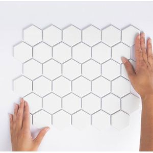 The Mosaic Factory Barcelona mozaïektegel - 28.2x32.1cm - wand en vloertegel - Zeshoek/Hexagon - Porselein White Mat AMH13010