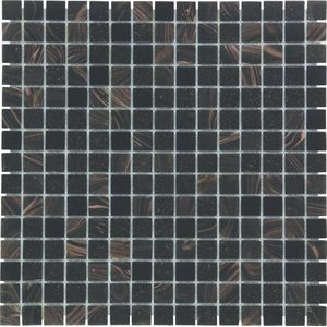 The Mosaic Factory Amsterdam mozaïektegel - 32.2x32.2cm - wand en vloertegel - Vierkant - Glas Black / Gold mix Mat GM60