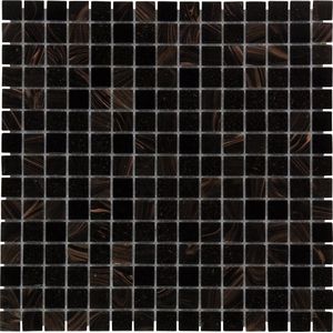 The Mosaic Factory Amsterdam Basic - Tegel - Mozaïektegel - 32.2x32.2x0.4cm - Zwart, Goud - - 1.04m²/9 Stuks