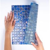 The Mosaic Factory Amsterdam - Tegel - Mozaïektegel - 32.2x32.2x0.4cm - Blauw, Goud - - 1.04m²/9 Stuks