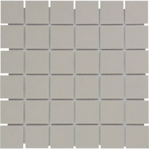 The Mosaic Factory London mozaïektegel - 30.9x30.9cm - wand en vloertegel - Vierkant - Porselein Grey Mat LO1029