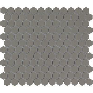The Mosaic Factory London mozaïektegel - 26x30cm - wand en vloertegel - Zeshoek/Hexagon - Porselein Dark Grey Mat LOH2015