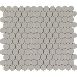 The Mosaic Factory London mozaïektegel 2.3x2.6x0.5cm voor vloer voor binnen en buiten Zeshoek Keramiek Grijs