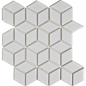 The Mosaic Factory Paris 3D Kubus - Tegel - Mozaïektegel - 26.5x30.5x0.5cm - Wit - Glans - 0.81m²/10 Stuks