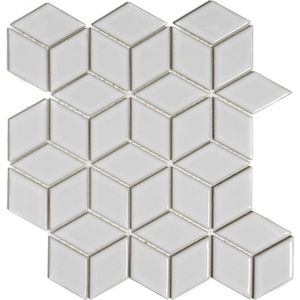 The Mosaic Factory Paris mozaïektegel - 26.6x30.5cm - wandtegel - Overig - Porselein White Glans PACU100