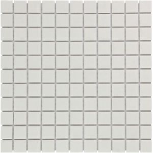 The Mosaic Factory Barcelona mozaïektegel 2.3x2.3x0.6cm wand en vloertegel voor binnen en buiten vierkant porselein wit mat