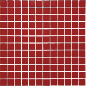 The Mosaic Factory Barcelona - Wandtegels - Mozaïektegel - 30x30x0.6cm - Rood - Glans - 0.9m²/10 Stuks