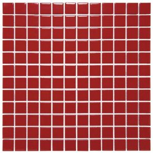 The Mosaic Factory Barcelona mozaïektegel - 30x30cm - wandtegel - Vierkant - Porselein Red Glans AF230053