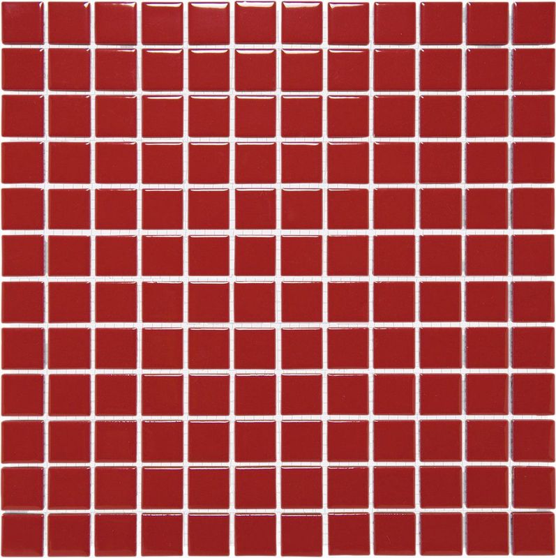 The Mosaic Factory Barcelona - Wandtegels - Mozaïektegel - 30x30x0.6cm - Rood - Glans - 0.9m²/10 Stuks