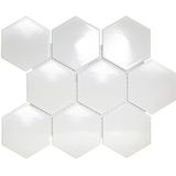 The Mosaic Factory Barcelona mozaïektegel 9.5x11x0.65cm wandtegel voor binnen en buiten hexagon porselein wit geglazuurd