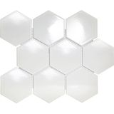 The Mosaic Factory Barcelona Hexagon - Wandtegels - Mozaïektegel - 25.6x29.6x0.25cm - Wit Glans - 0.76m²/10 Stuks