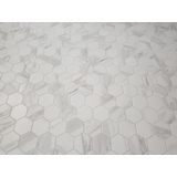 The Mosaic Factory Barcelona mozaïektegel 9.5x11x0.65cm voor wand en voor binnen en buiten hexagon porselein carrara marmer wit mat