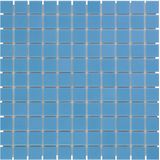 The Mosaic Factory Barcelona mozaiëktegel 2,3x2,3x0,6cm vierkant geglazuurd porselein wand bekleding voor binnen en buiten vorstbestendig glanzend blauw