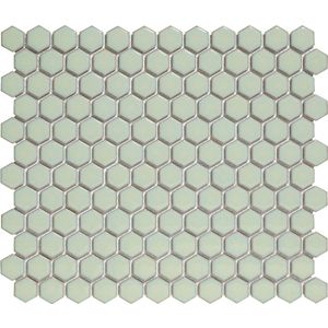 The Mosaic Factory Barcelona Hexagon - Wandtegels - Mozaïektegel - 26x30x0.3cm - Groen Glans - 0.78m²/10 Stuks