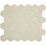 The Mosaic Factory London mozaiëktegel 5,1x5,9x0,6cm hexagon onverglaasd porselein vloertegel voor binnen en buiten vorstbestendig R11 wit