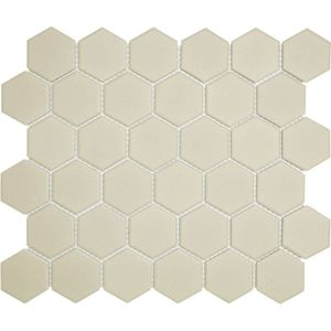 The Mosaic Factory London mozaïektegel - 28.2x32.1cm - wand en vloertegel - Zeshoek/Hexagon - Porselein White Mat LOH1010