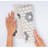 The Mosaic Factory London mozaïektegel - 26x30cm - wand en vloertegel - Zeshoek/Hexagon - Porselein White + Black Mat LOH-Kensington-4