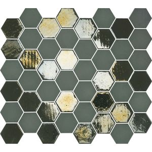 The Mosaic Factory - Valencia Hexagon - Wandtegels -Tegels - 27,8x32,5x0,5cm - Khaki - 1 m²/10 vellen