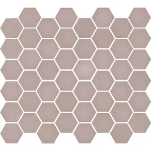 The Mosaic Factory Valencia mozaïektegel - 27.6x32.9cm - wand en vloertegel - Zeshoek/Hexagon - Gerecycled glas Matt Pink Mat VAL18M