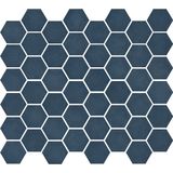The Mosaic Factory Valencia mozaïektegel 4.3x4.9x0.5cm hexagon blauw mat voor wand en vloer en voor binnen en buiten vorstbestendig