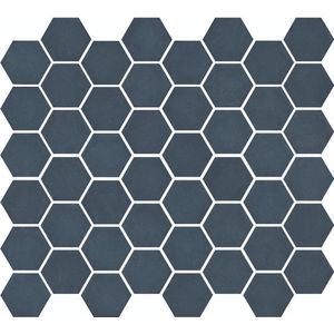 The Mosaic Factory - Valencia Hexagon - Wandtegels -Tegels - 27,8x32,5x0,5cm - Blauw Mat - 1 m²/10 vellen