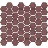 The Mosaic Factory Valencia mozaïektegel 4.3x4.9x0.5cm hexagon bordeaux mat voor wand en vloer en voor binnen en buiten vorstbestendig