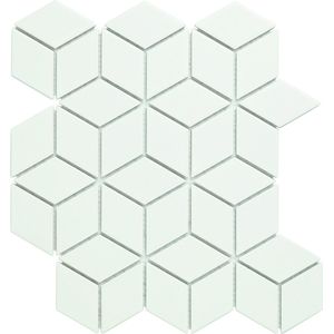 The Mosaic Factory Paris 3D Kubus - Tegel - Mozaïektegel - 26.5x30.5x0.5cm - Wit - Mat - 0.81m²/10 Stuks