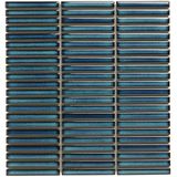 Mozaïek Sevilla Kit-Kat 28.2x30.8 cm Geglazuurd Porselein, Glanzend Azuur Blauw Spikkels (Prijs Per 0.87 m2)