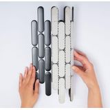 The Mosaic Factory Sevilla Oval - Tegel - Mozaïektegel - 30x30x0.6cm - Zwart - 0.9Mat - 0.9m²/10 Stuks