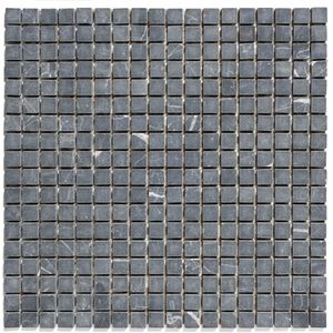 The Mosaic Factory Natural Stone mozaïektegel - 30.2x30.2cm - wand en vloertegel - Vierkant - Marmer Nero Anticato Mat NMS925