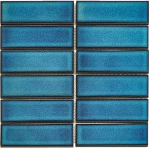 Mozaïek Barcelona 29.1x29.7 cm Geglazuurd Porselein Rechthoek Azure Blue  (Prijs per 0,86 M2) The Mosaic Factory