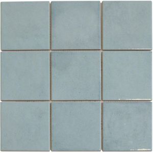 The Mosaic Factory Kasba mozaïektegel - 30x30cm - wandtegel - Vierkant - Porselein Turquoise glans KAG10150