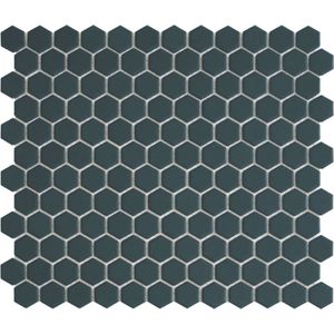The Mosaic Factory Hexagon mozaïektegel - 26x30cm - wand en vloertegel - Zeshoek/Hexagon - Porselein Navy Blue Mat HM23710
