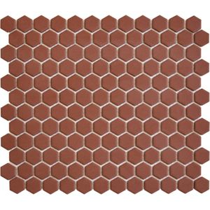 The Mosaic Factory Hexagons - Tegel - Mozaïektegel - 30x30x0.5cm - Rood, Oranje - Mat - 0.78m²/10 Stuks