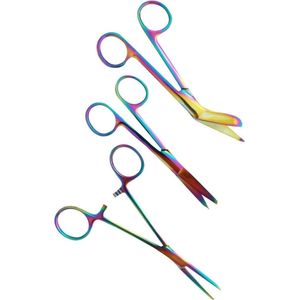 LINKSHANDIG- Verpleegkunde Scharen Set Metal Rainbow | Zorg - Zuster - Cadeau - Verpleegster - Accessoires