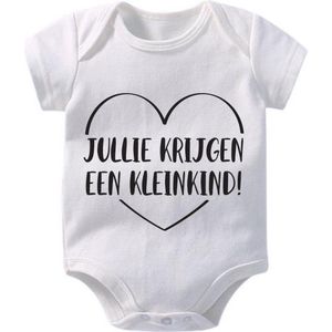 Hospitrix Baby Rompertje met Tekst Jullie Krijgen een Kleinkind | Korte Mouw | Cadeau voor Zwangerschap | Bekendmaking | Aankondiging | Aanstaande Moeder | Moederdag