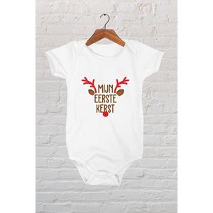 Hospitrix Baby Rompertje met Tekst ""Mijn Eerste Kerst 2.0"" |Kerstcadeau | 0-3 maanden | Kerst zwangerschaps aankondiging | Cadeau voor Zwangerschap | Bekendmaking | Aankondiging | Aanstaande Moeder | Moederdag