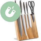 Coninx Quin Messenblok Magnetisch 22x23CM - Messenmagneet - Antislip - Messenhouder RVS / Acacia