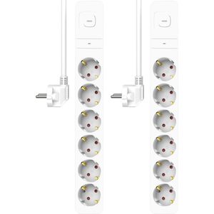 ELRO ES706 6-voudige stekkerdoos met overspanningsbeveiliging – 1,5 m kabel en schakelaar – kinderbeveiliging – veiligheidsstekker – max. 3680 W – TÜV-getest
