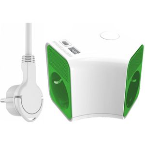 ELRO ES903 Cube Design Stekkerdoos 5-voudig met 1,5m snoer en schakelaar – 3x stopcontact + USB + USB-C – Kinderbeveiliging – randaarde stekker – max. 3680W – TÜV getest